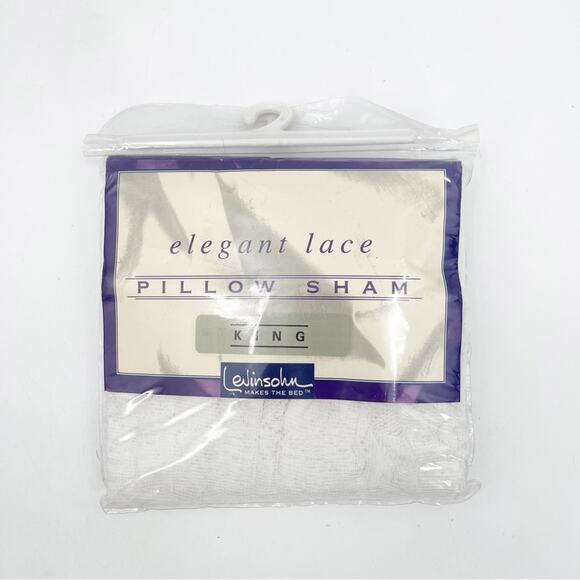 LEVINSOHN Pillow Sham King Size White Elegant Lace Romantic Shabby Chic Cottage - Picture 1 of 11